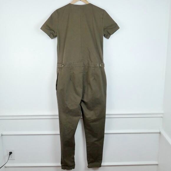 Shades of Grey Small Jumpsuit Utility Coveralls Olive Drab Minimal Modern Cotton - Picture 9 of 11